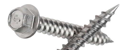 #10 × 1½" 410 Stainless Steel Hex Screw (50-Pack)